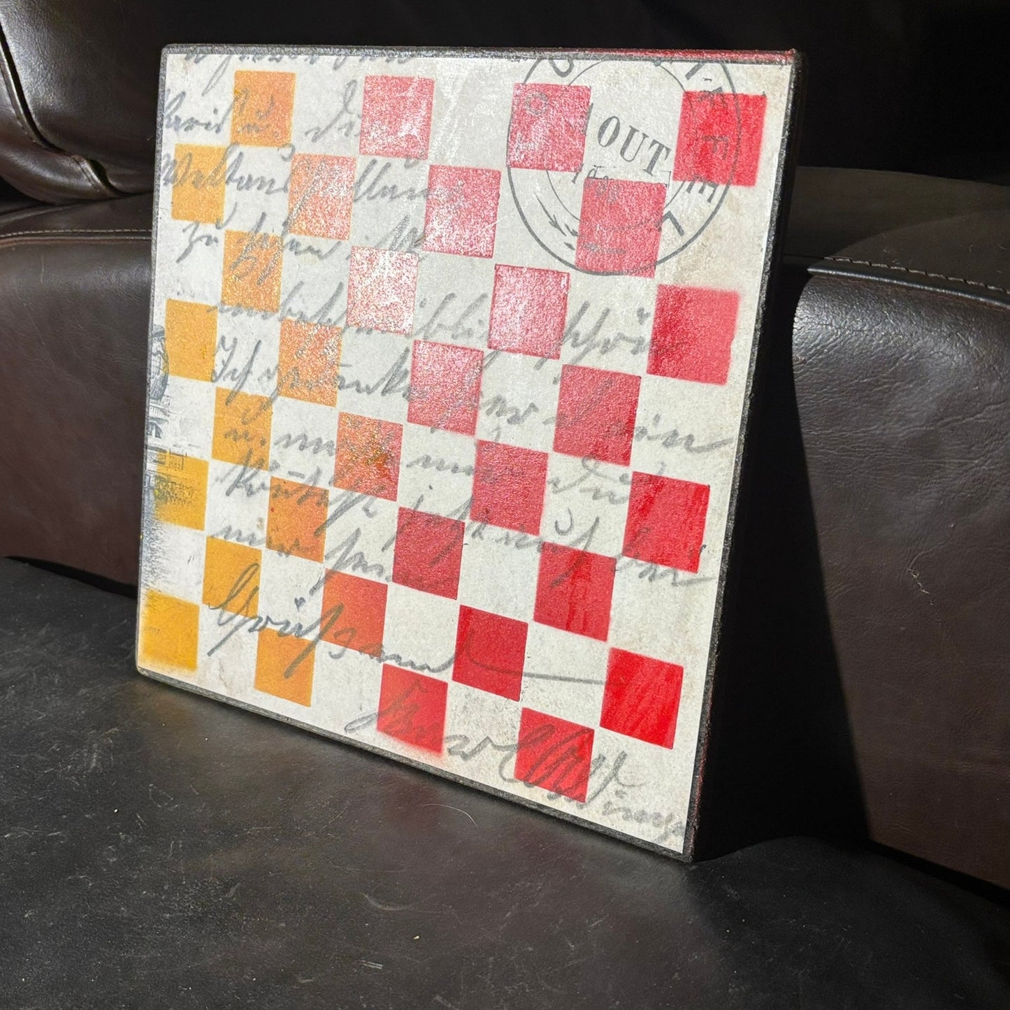 Vintage Sunset Writing - Scrapbook Chess Board