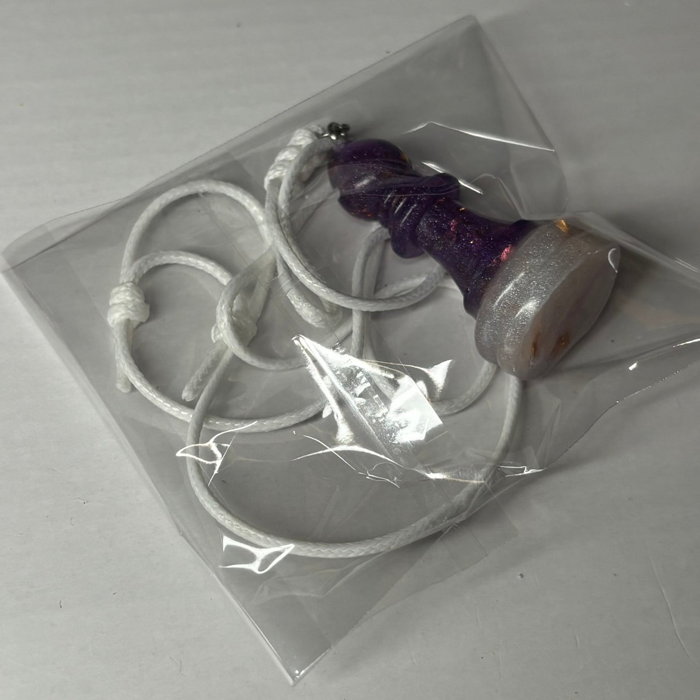 Purple Royal Bishop - Handmade Resin Chess Necklace