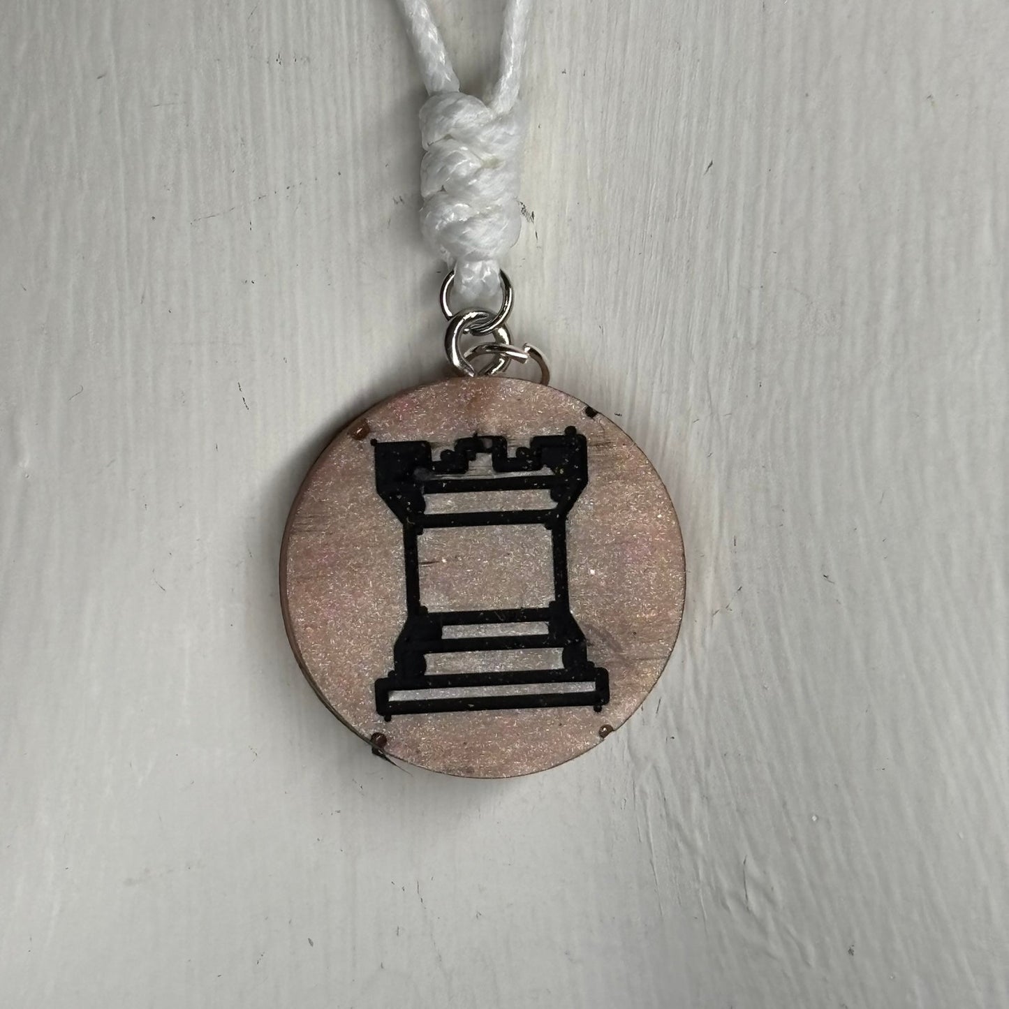 Simple Rook - Handmade Resin Chess Necklace