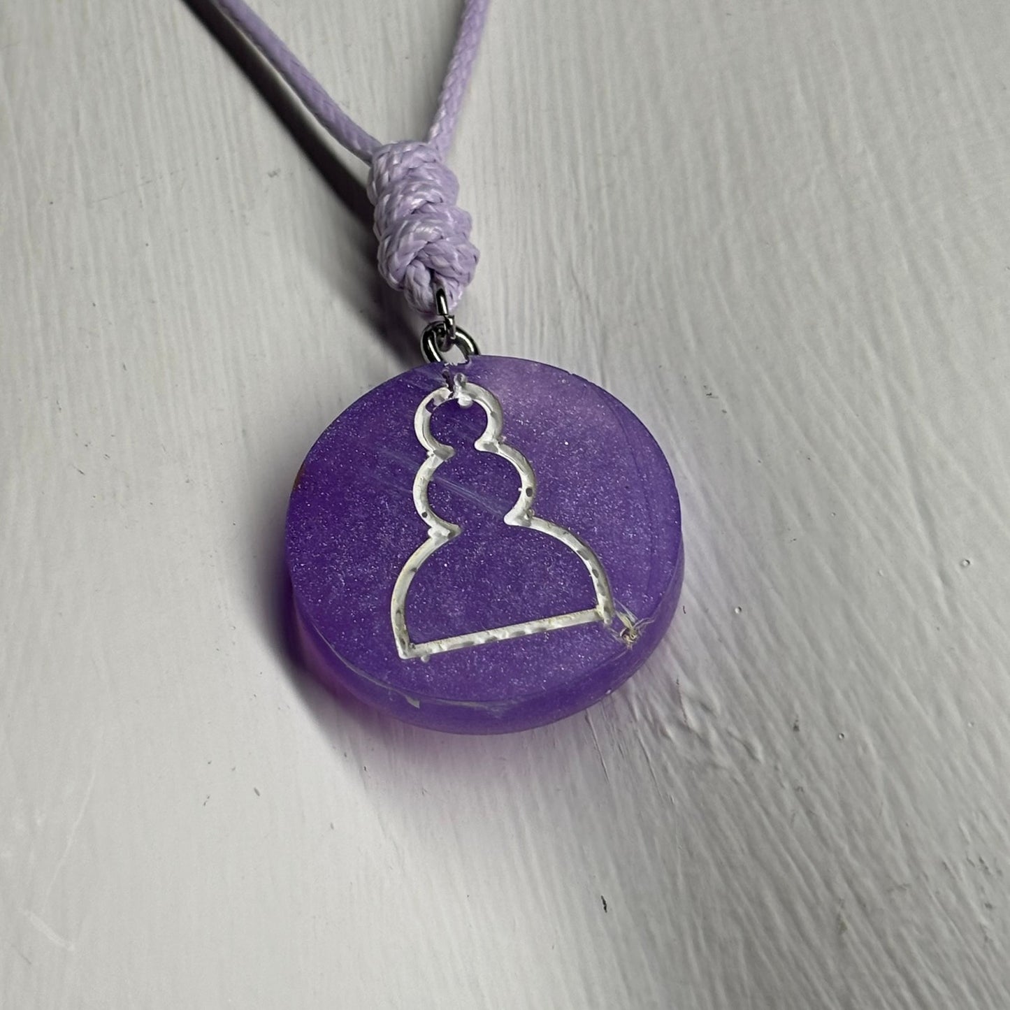 Purple Pawn - Handmade Resin Chess Necklace