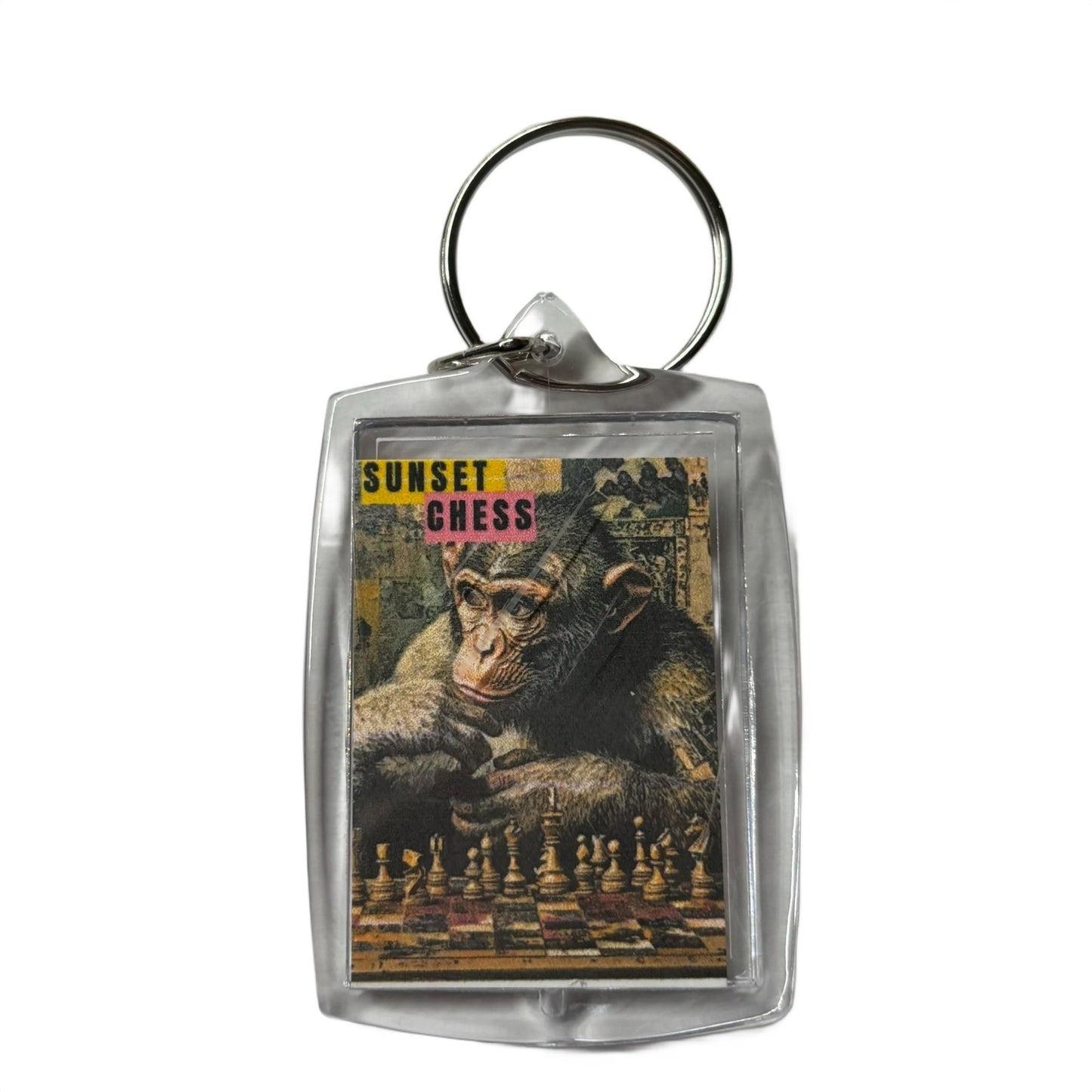 Thinking Monkey - Chess  Photo Keychain