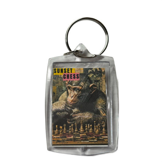 Thinking Monkey - Chess  Photo Keychain