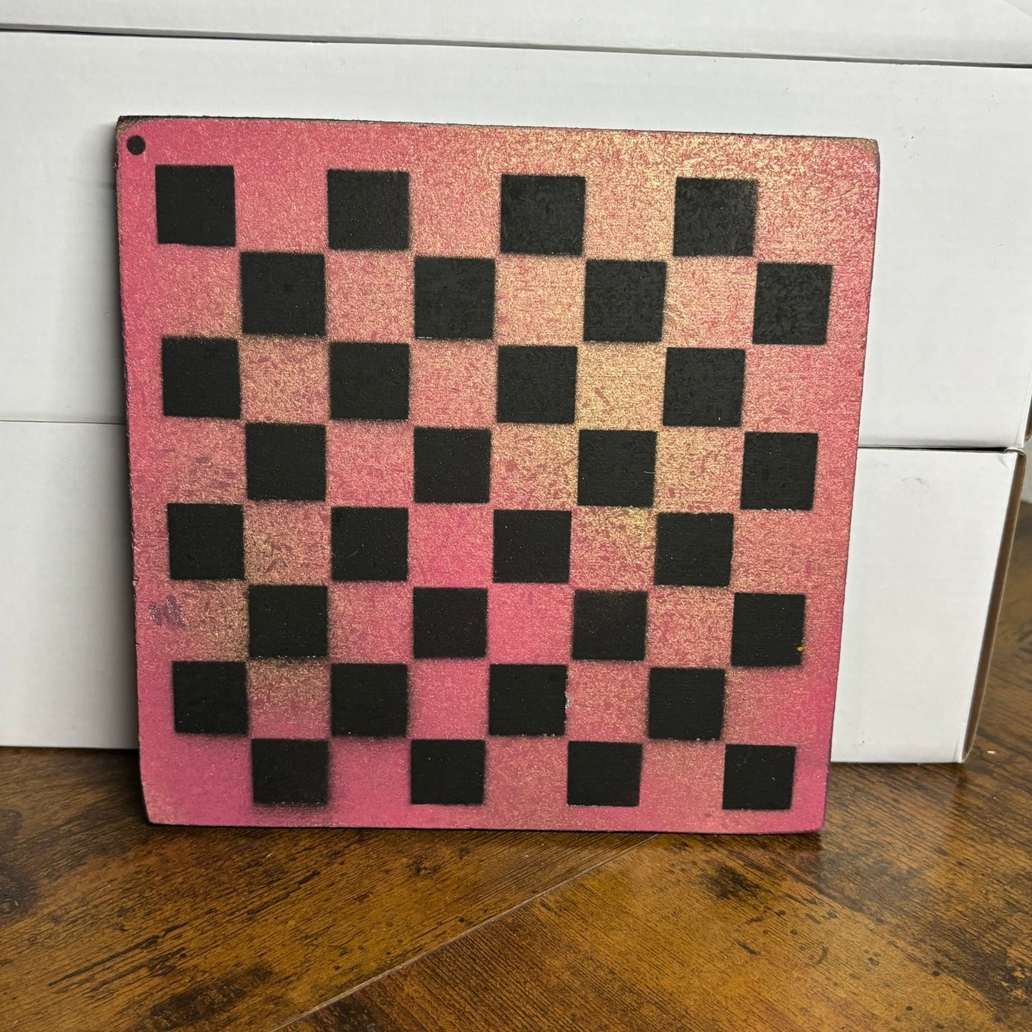 Peach Sunshine - Painted Double Sided Chess Board