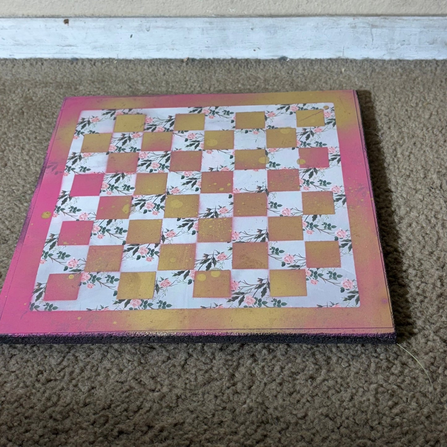 Pink Gold - Scrapbook Chess Board