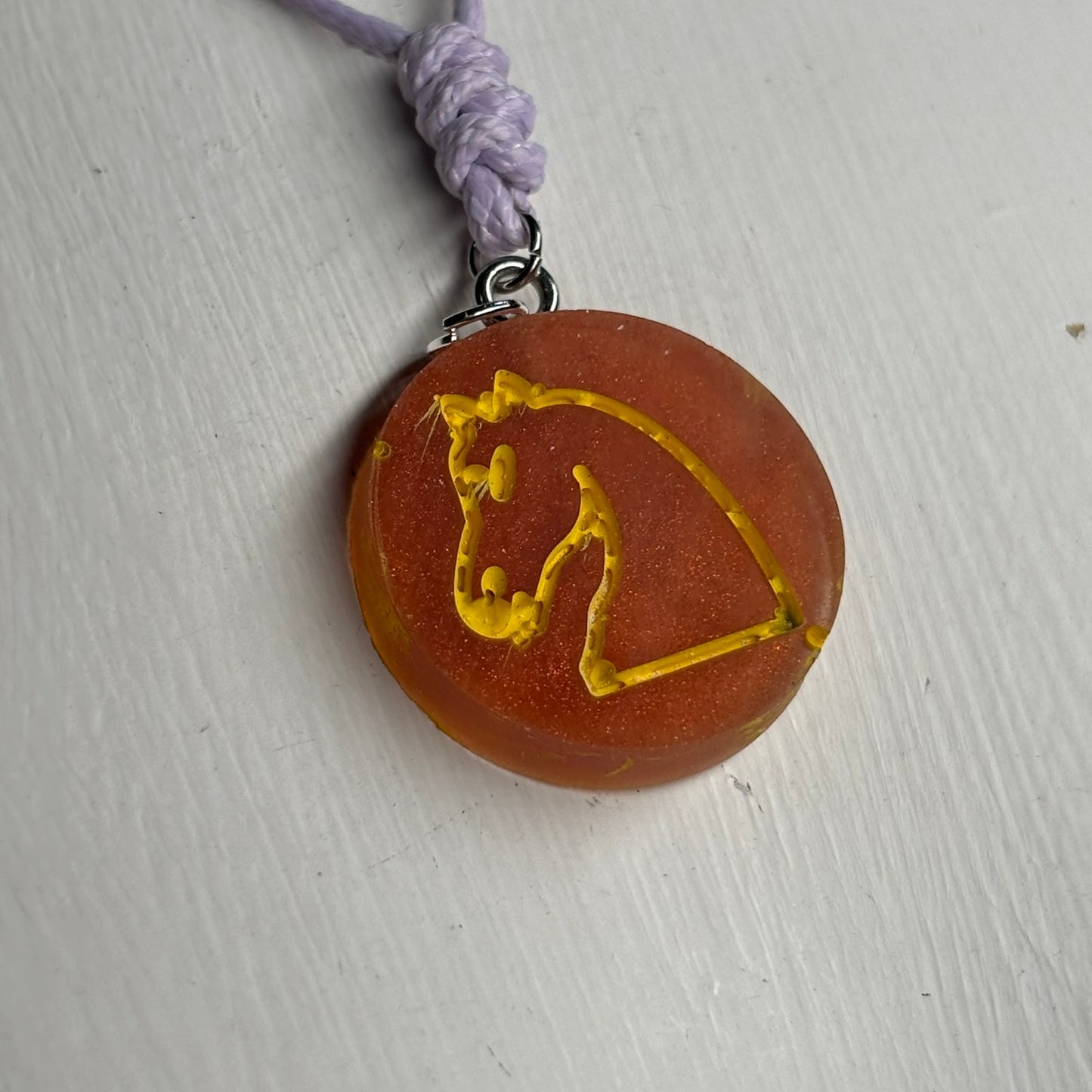 Red Knight - Handmade Resin Chess Necklace