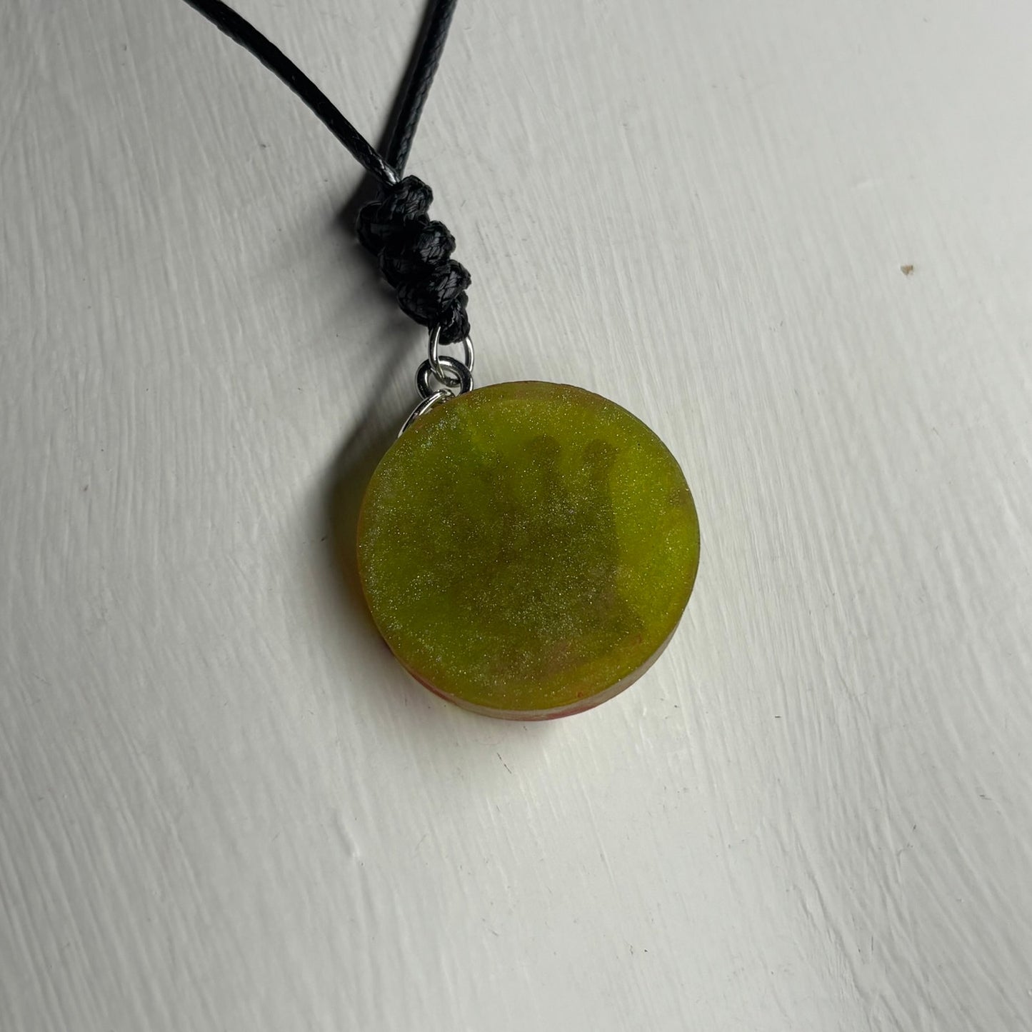 Green Queen Red Print - Handmade Resin Chess Necklace