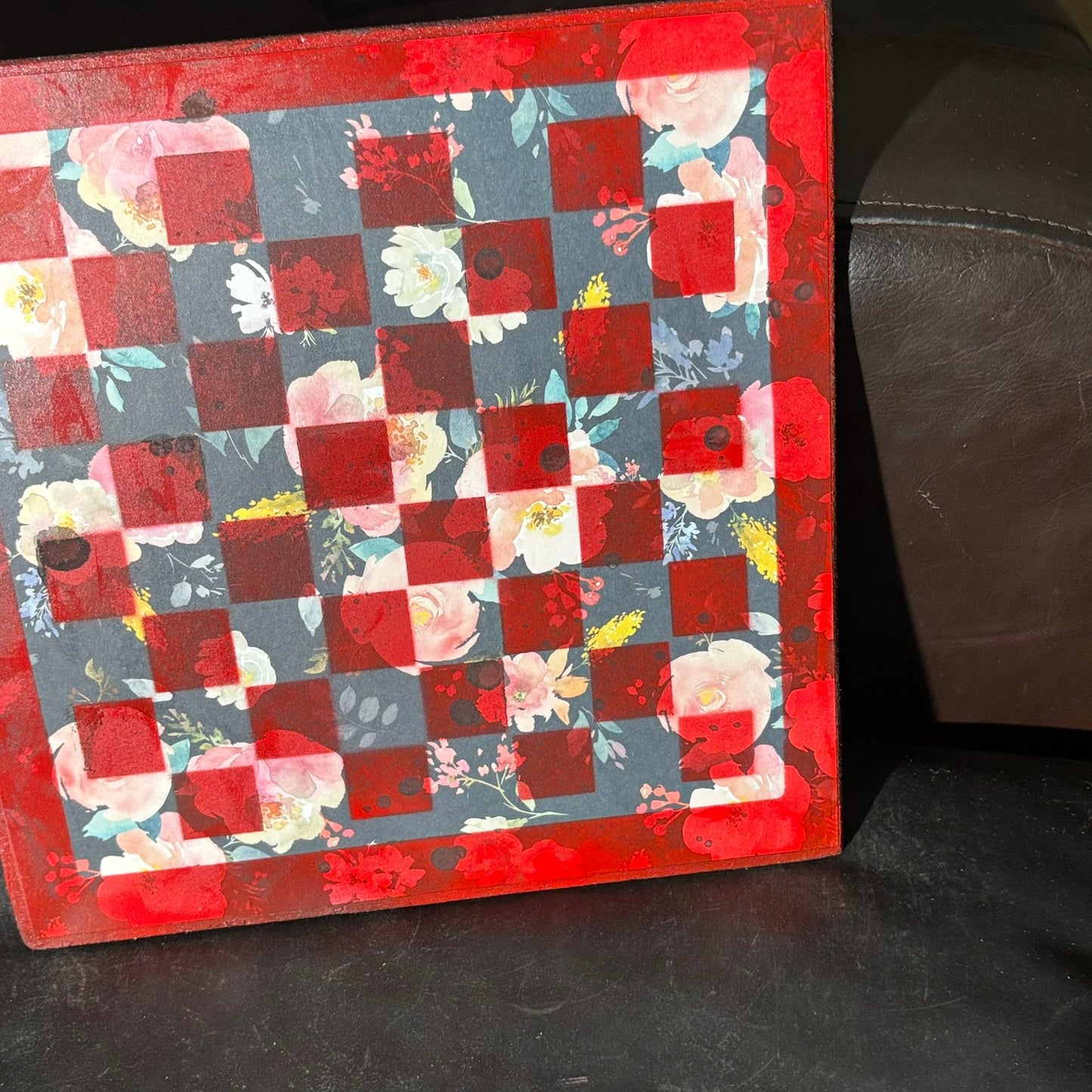 Cherry Red Vintage - Scrapbook Chess Board