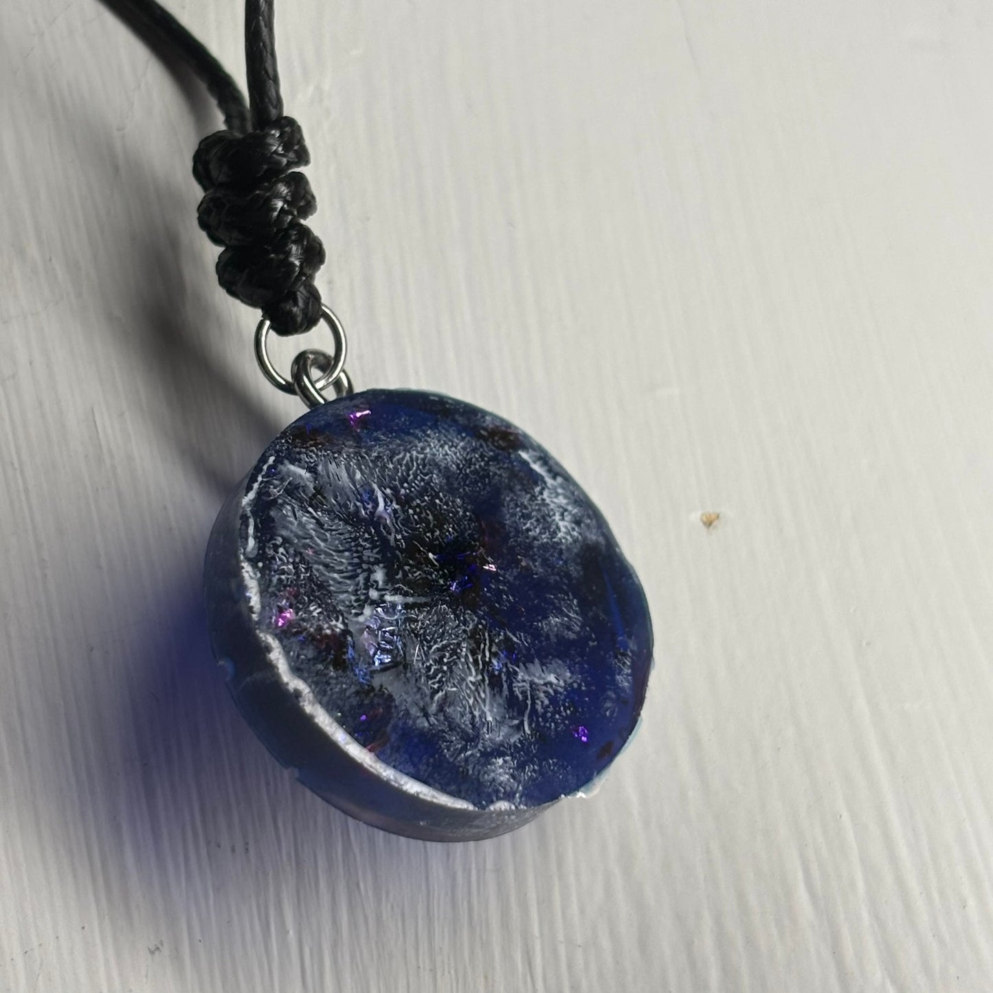 Dark Purple Bishop - Handmade Resin Chess Necklace