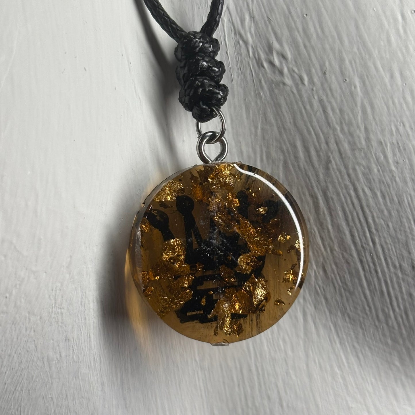 Amber Dark Queen - Handmade Resin Chess Necklace
