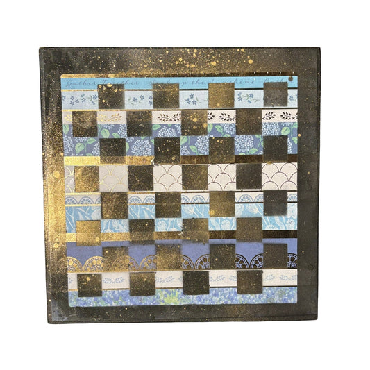 Seas Gold Blue - Scrapbook Chess Board