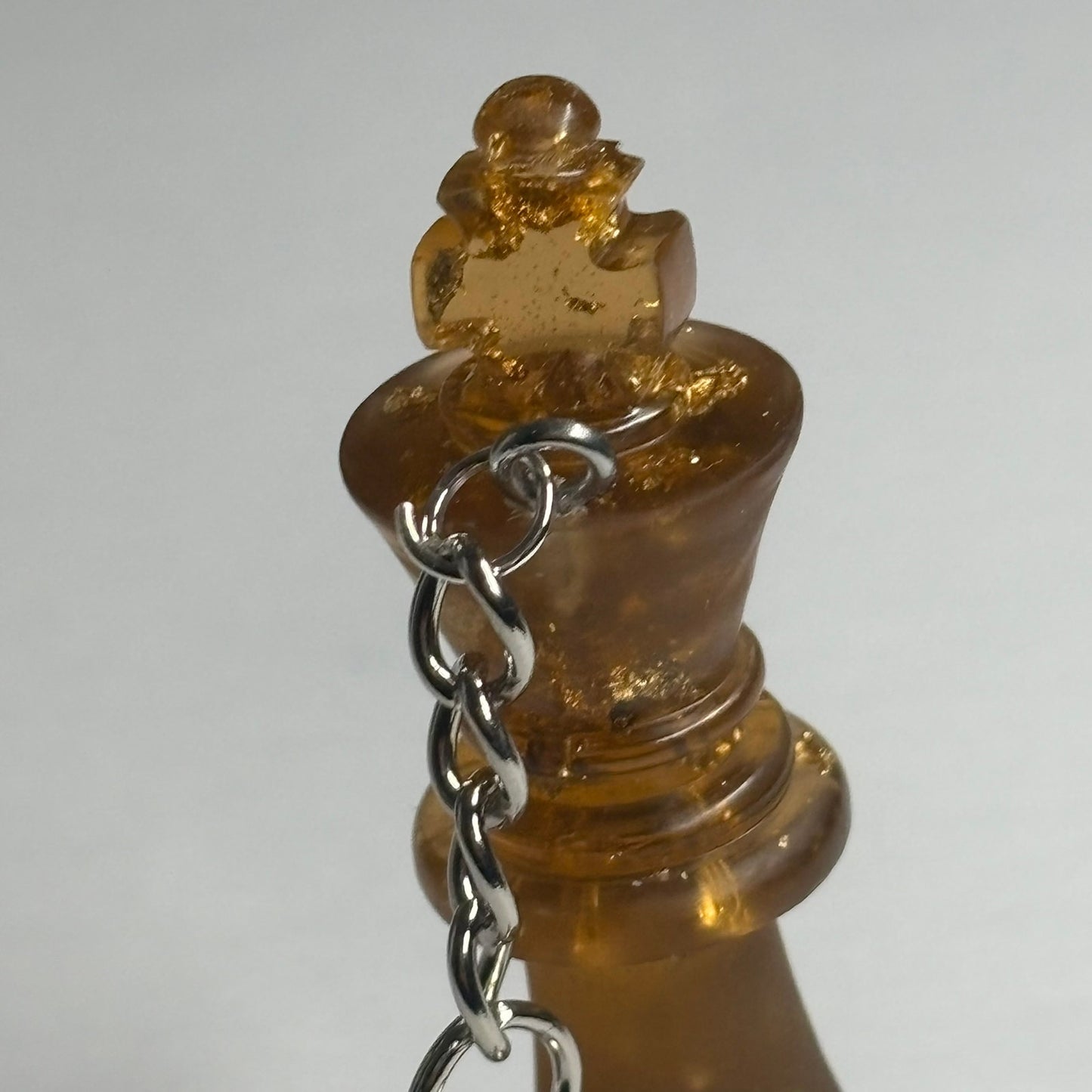 Amber Colored King - Handmade Resin Keychain