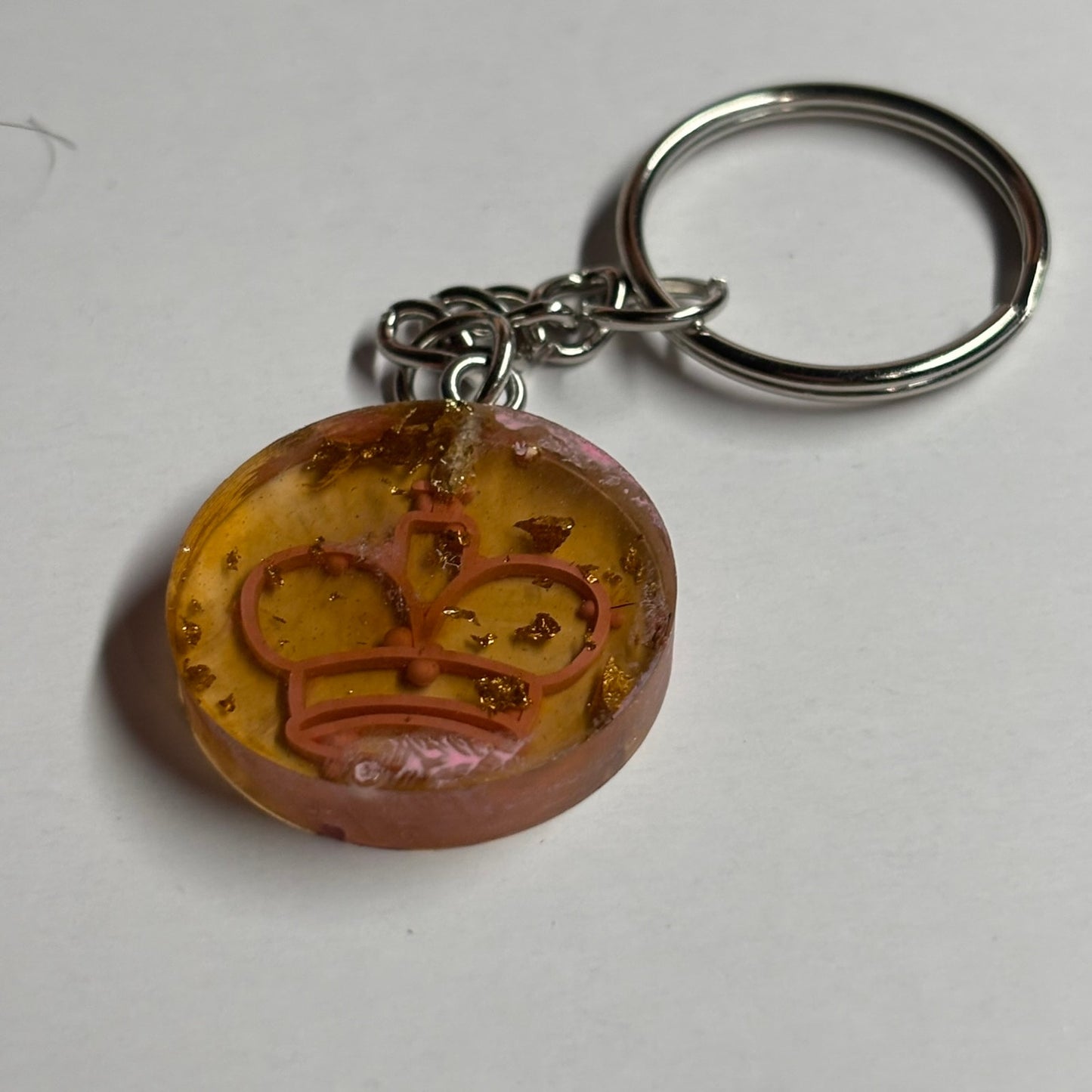Pink Lining King - Handmade Resin Keychain - Flat Edition