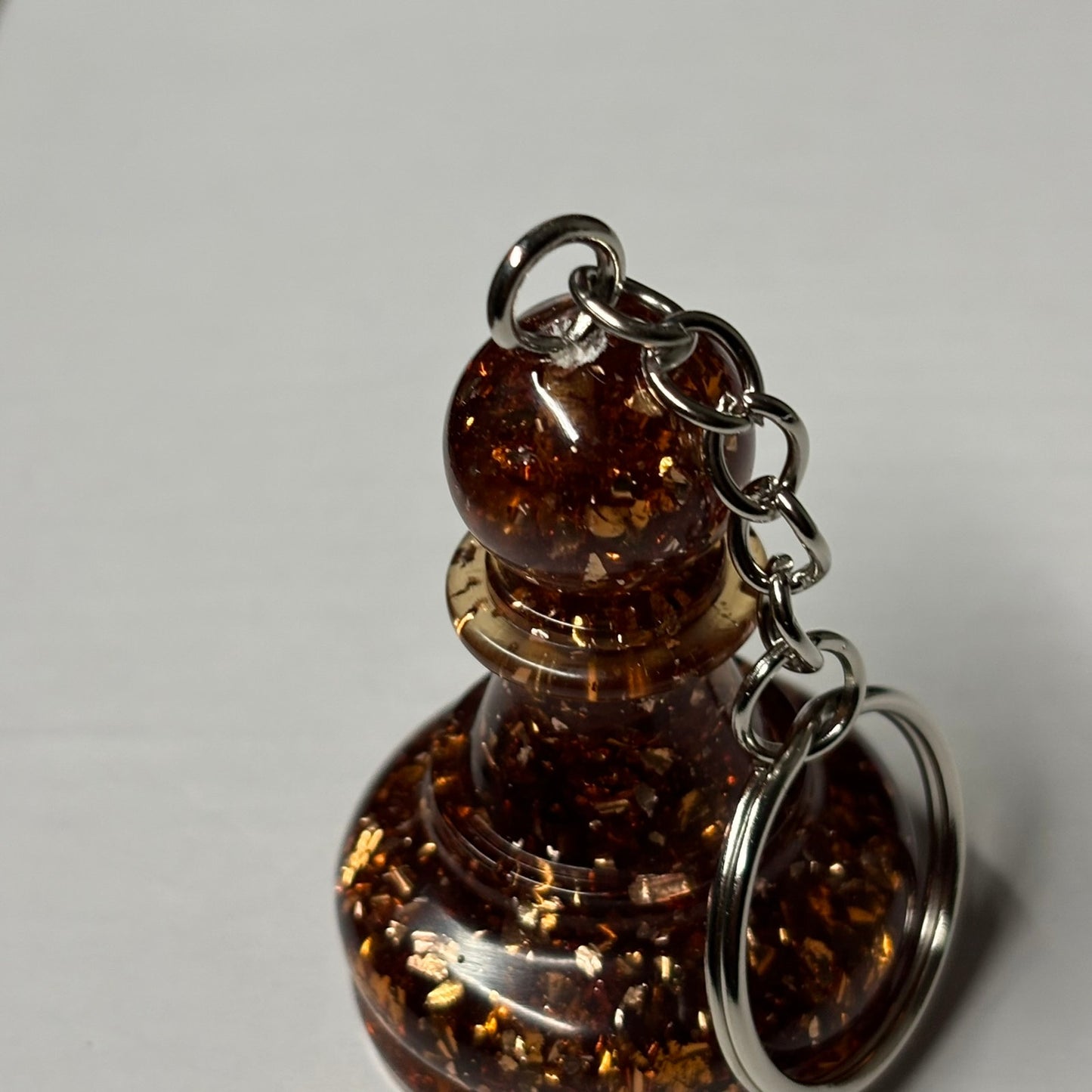 Amber Crystal Pawn - Handmade Resin Keychain - Large Edition