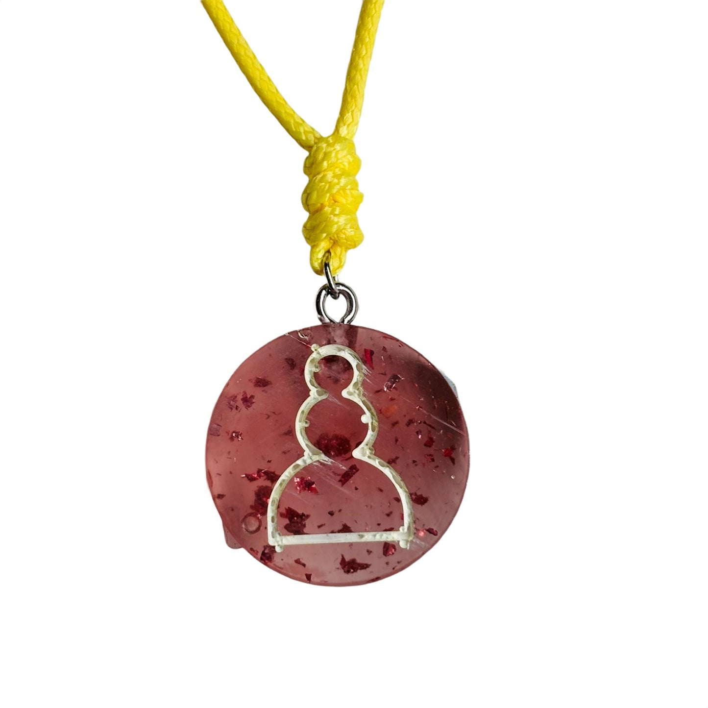 Steam Red Pawn - Handmade Resin Chess Necklace