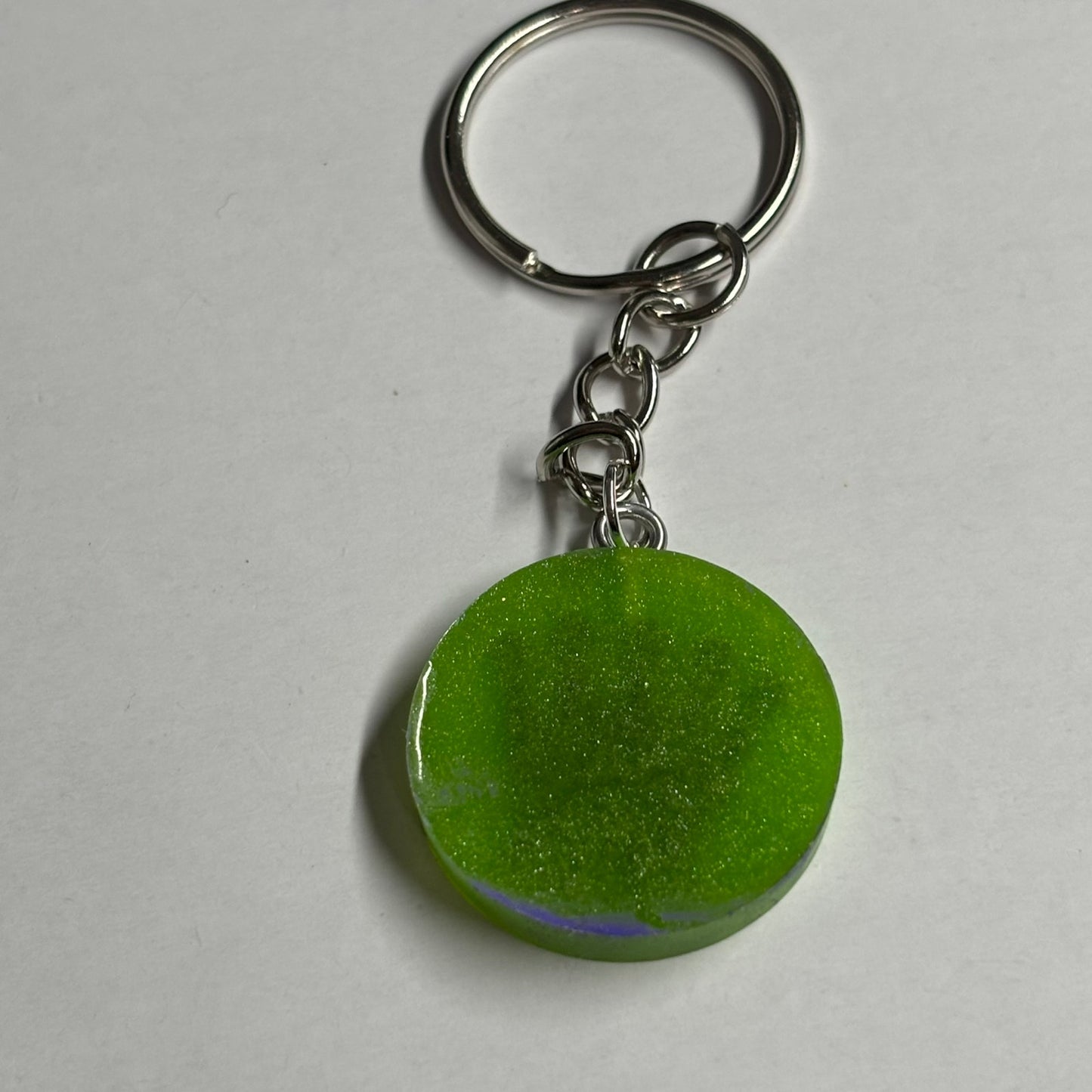 Lime Green Purple Queen - Handmade Resin Keychain