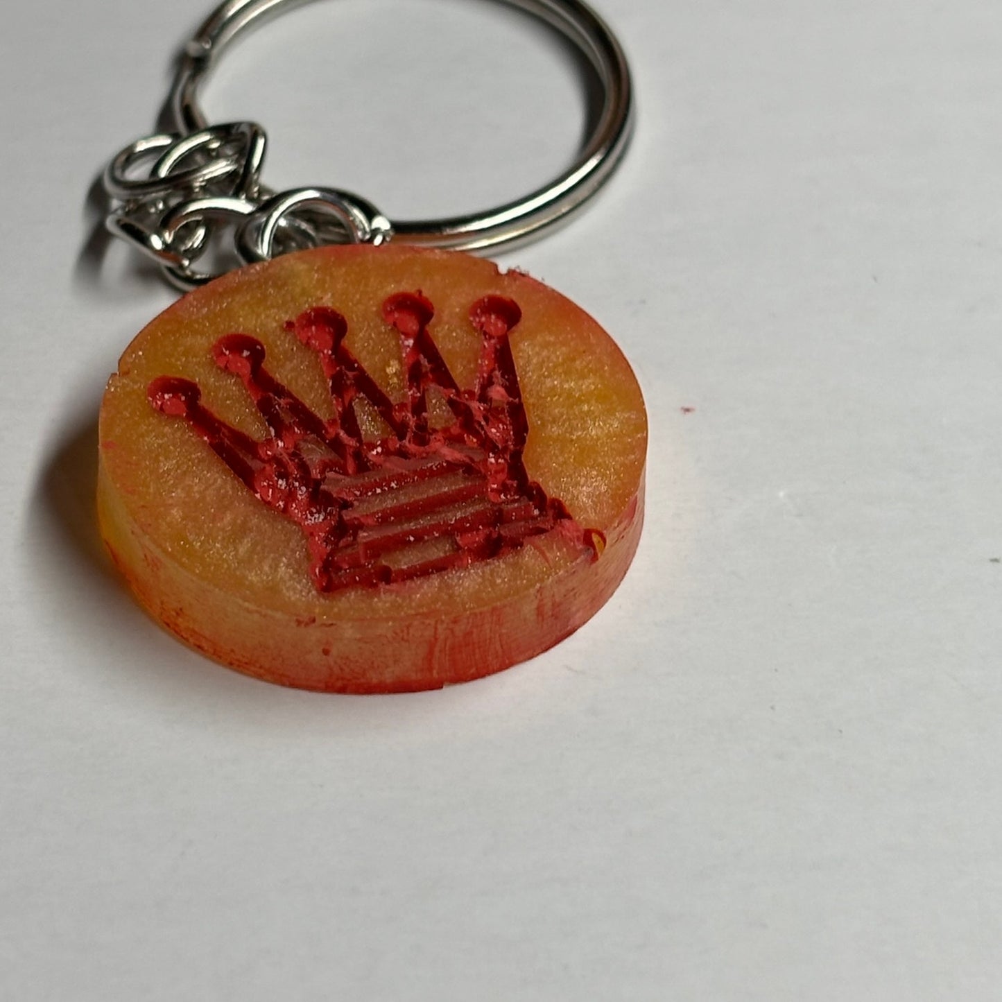 Yellow Red Queen - Handmade Resin Keychain
