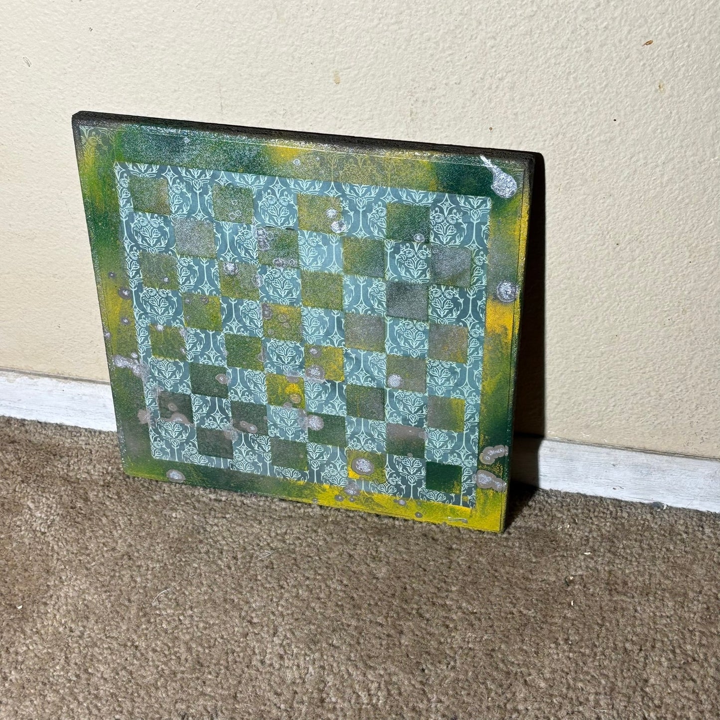 Green Yellow Mix - Scrapbook Chess Board