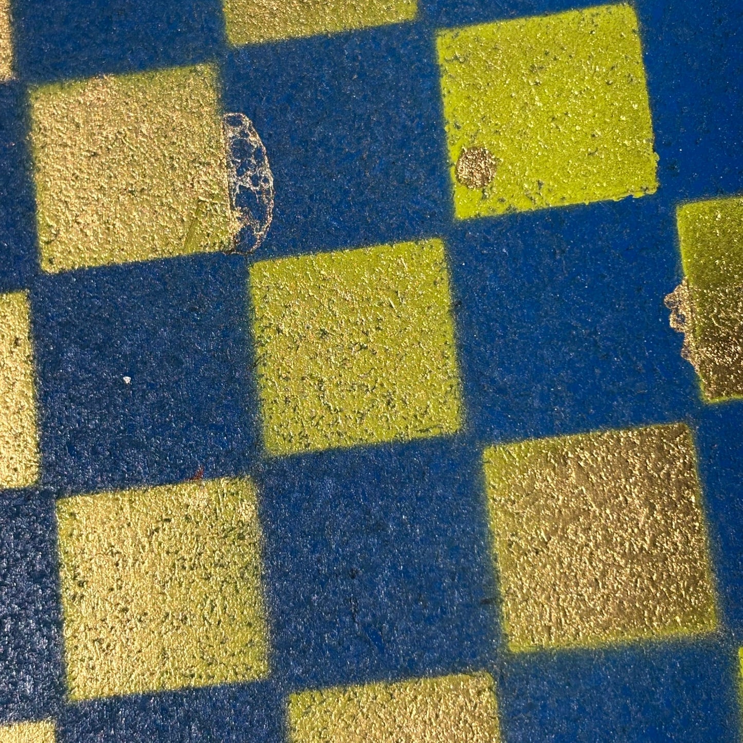 Lime Green Blue - Painted Chess Board