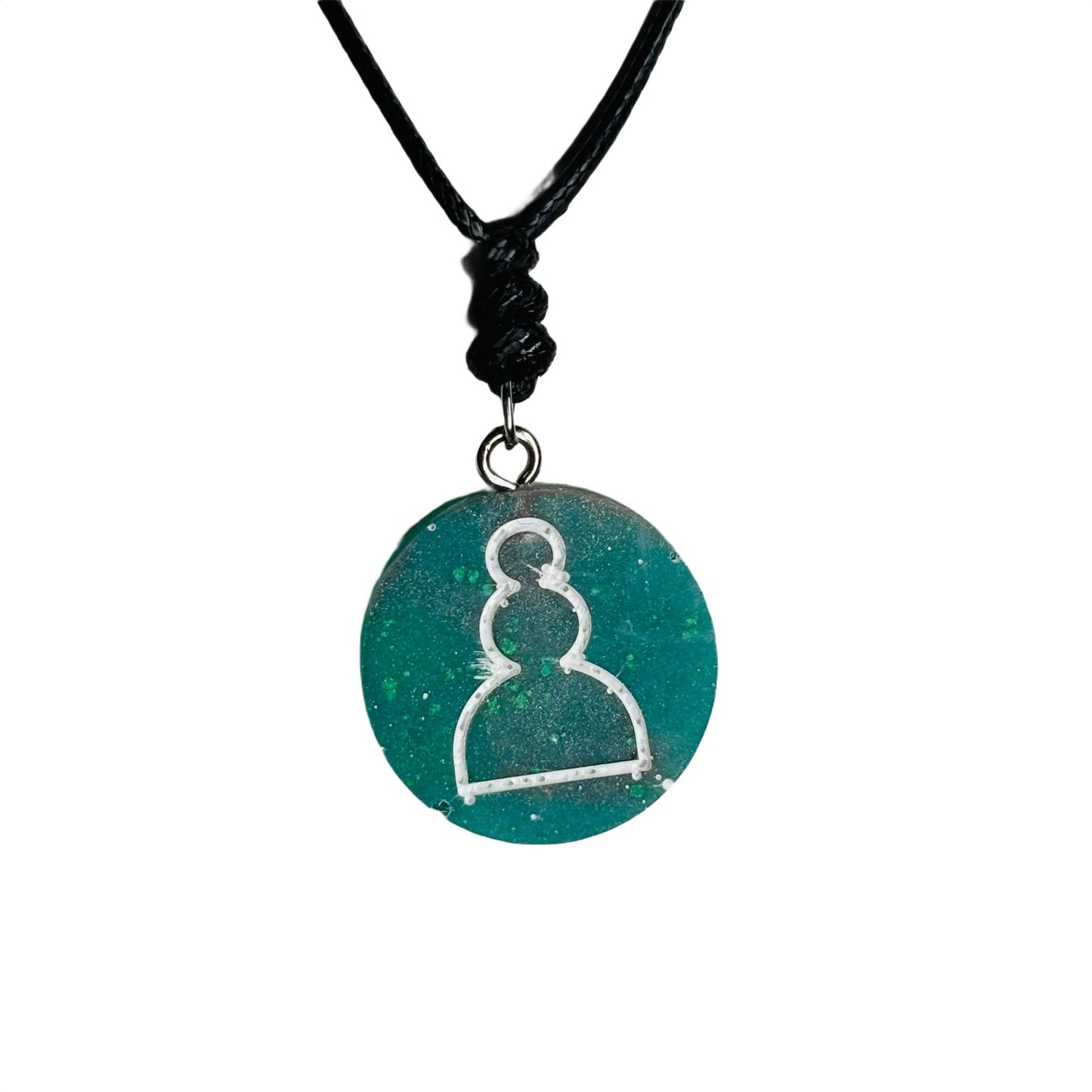 Cool Green Pawn - Handmade Resin Chess Necklace