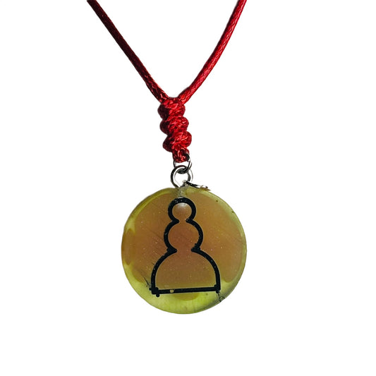 Suffocated Green pawn - Handmade Resin Chess Necklace