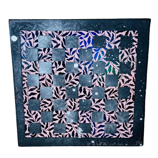Peach Black Flowers - Scrapbook Chess Board