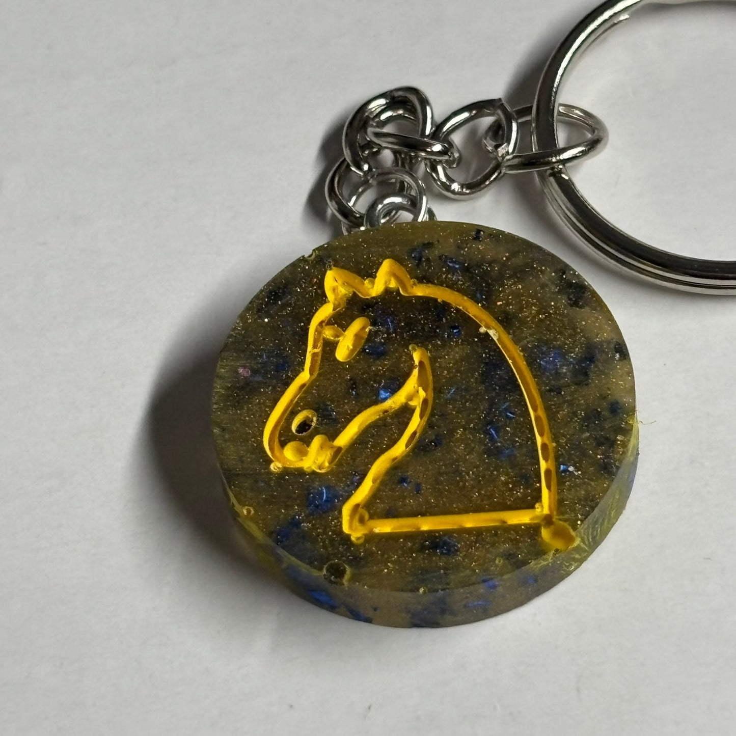 Army Green Yellow Knight - Handmade Resin Keychain