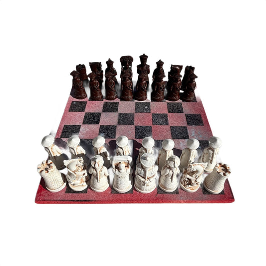 Mystic Red Black Fade - Chinese Edition Chess Set