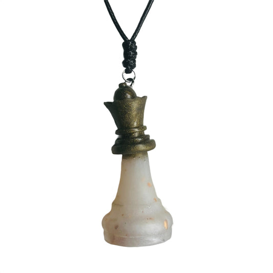 Crystal Green Queen - Handmade Resin Chess Necklace