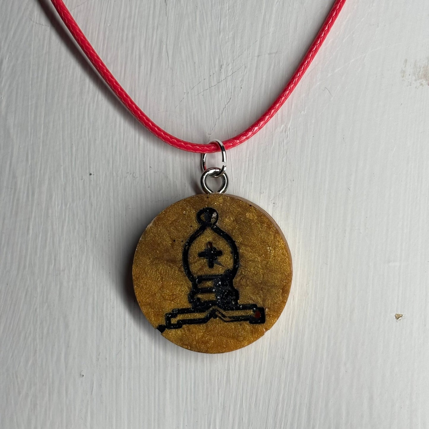 Furnace Bishop - Handmade Resin Chess Necklace