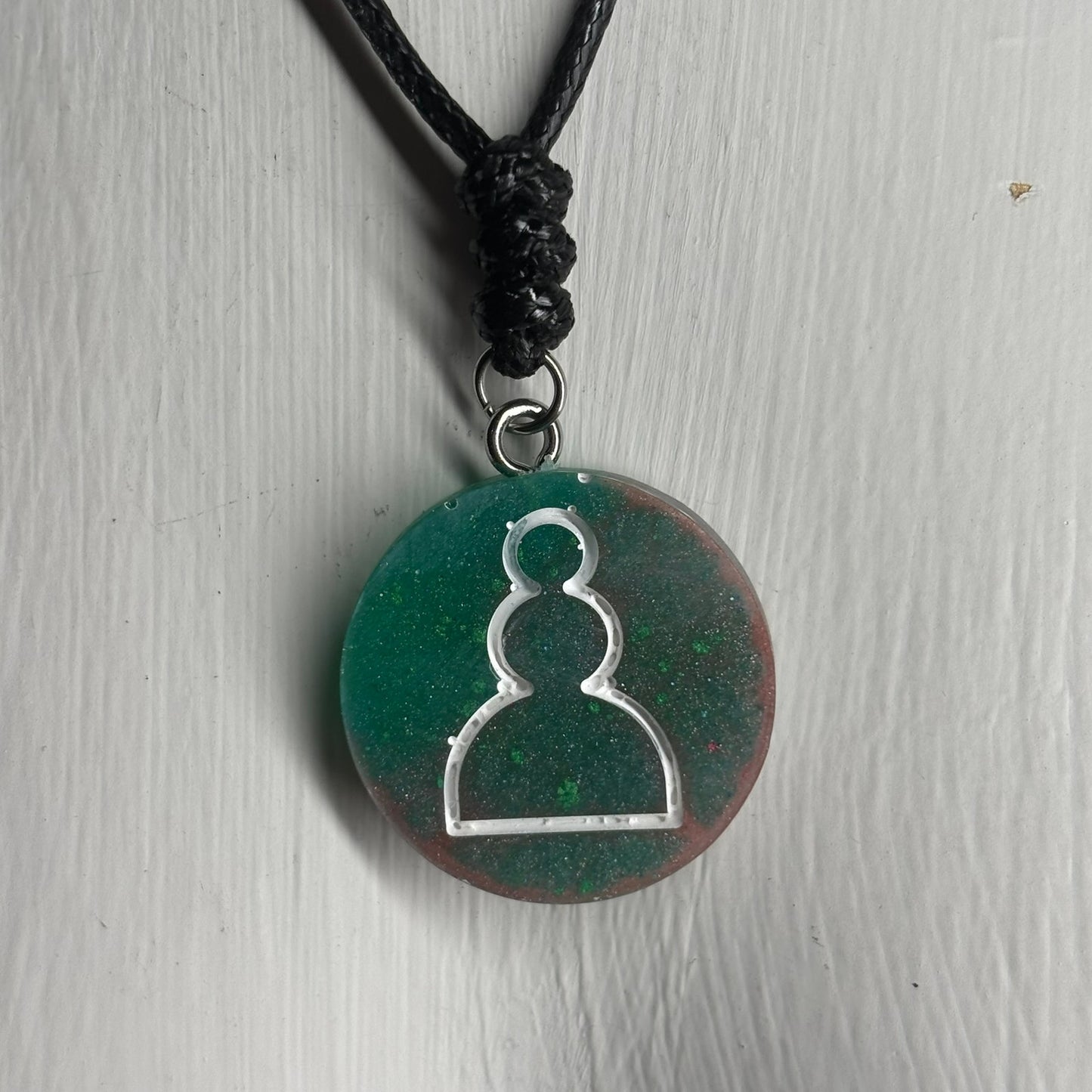 Green Pawn - Handmade Resin Chess Necklace
