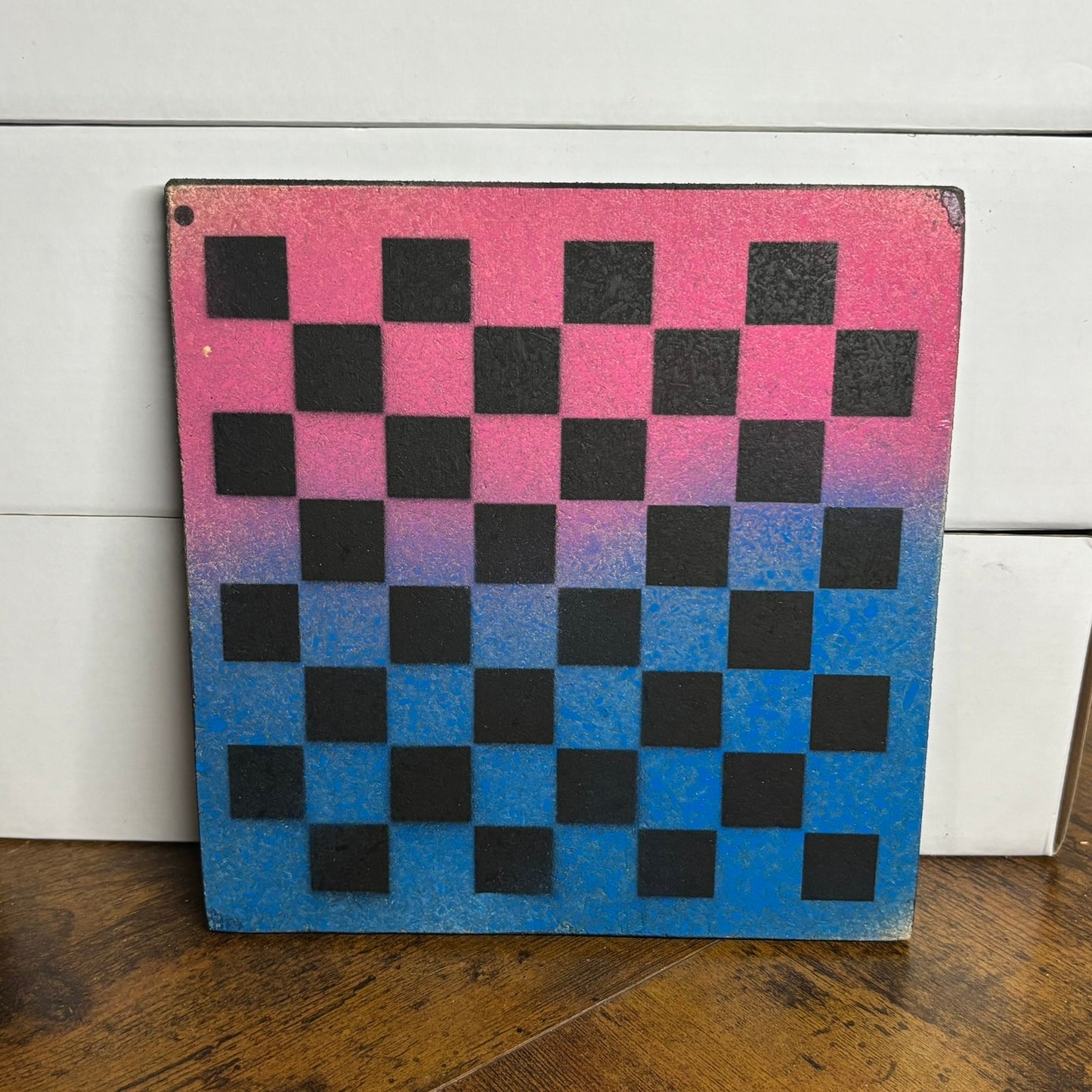 Pink & Blue - Painted Double Sided Chess Board