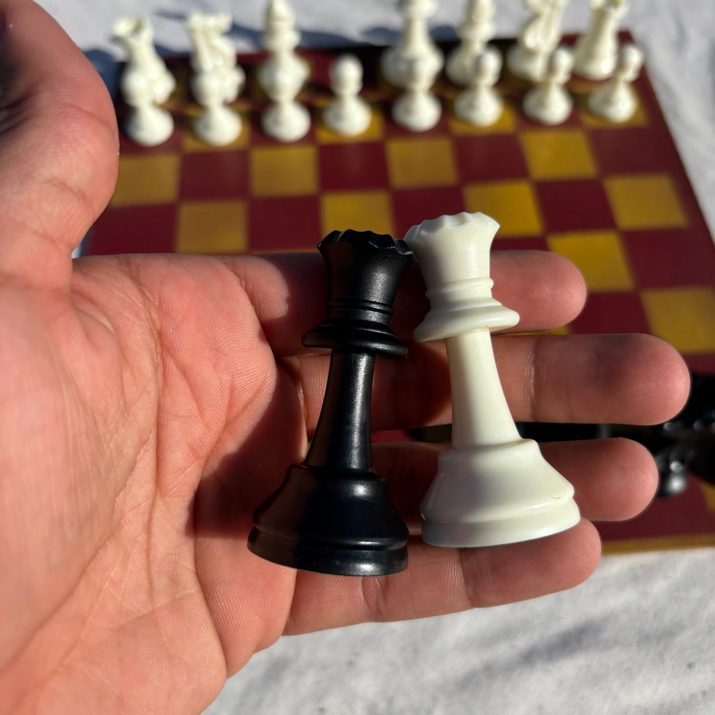Yellow & Red - Painted Chess Set
