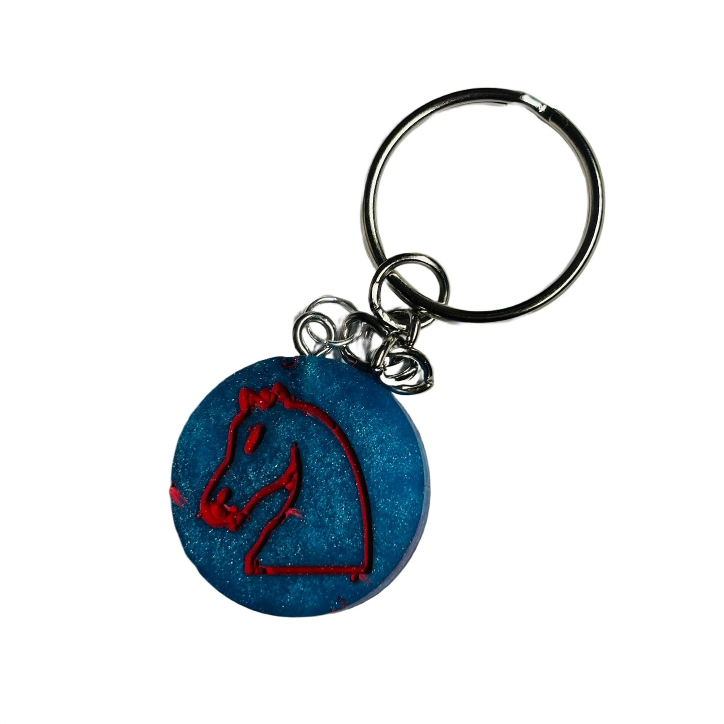 Blue/Red Knight - Handmade Resin Keychain