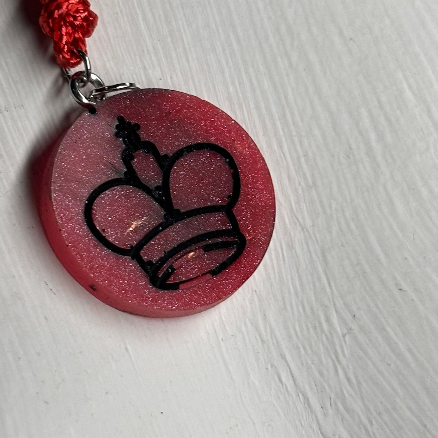 Folded Red King - Handmade Resin Chess Necklace