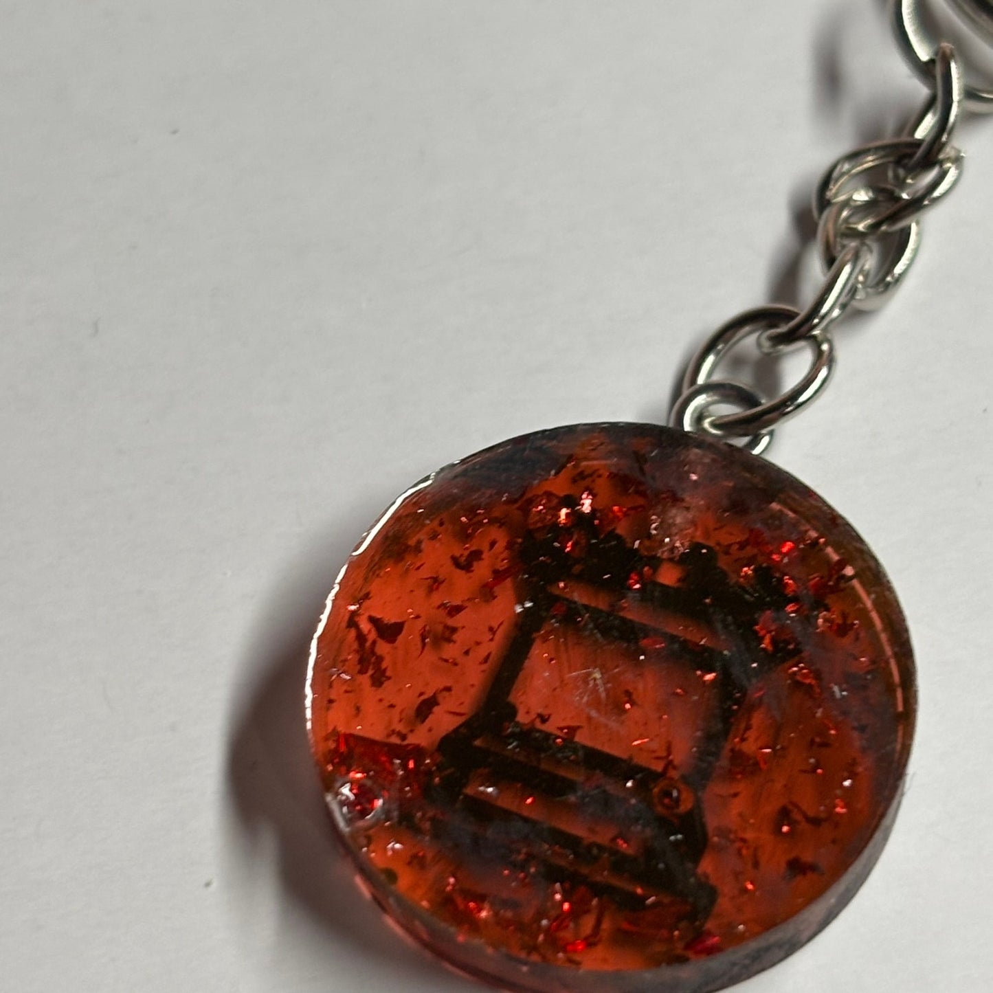 Red Stealth Crystal - Handmade Resin Keychain - Flat Edition