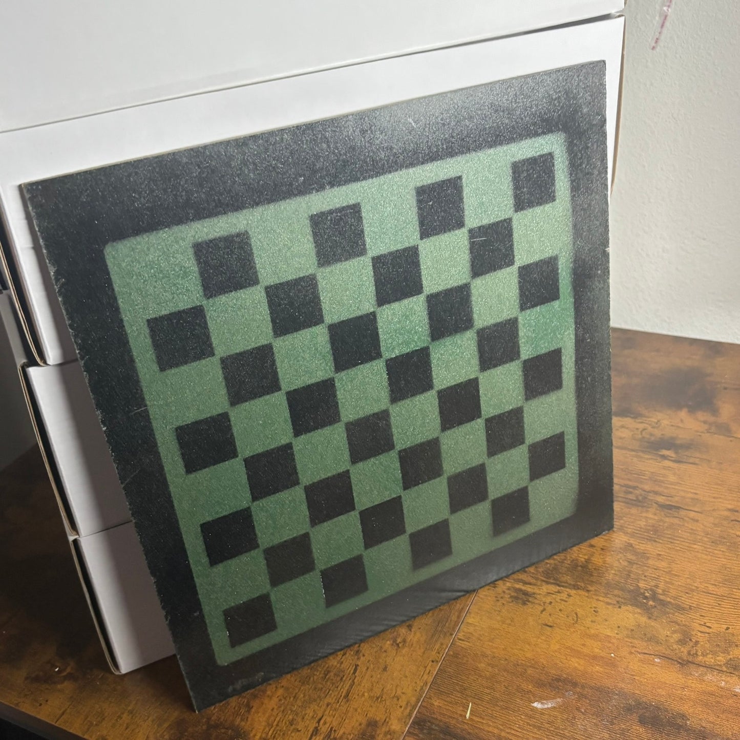 Stealth Green - Painted Chess Board