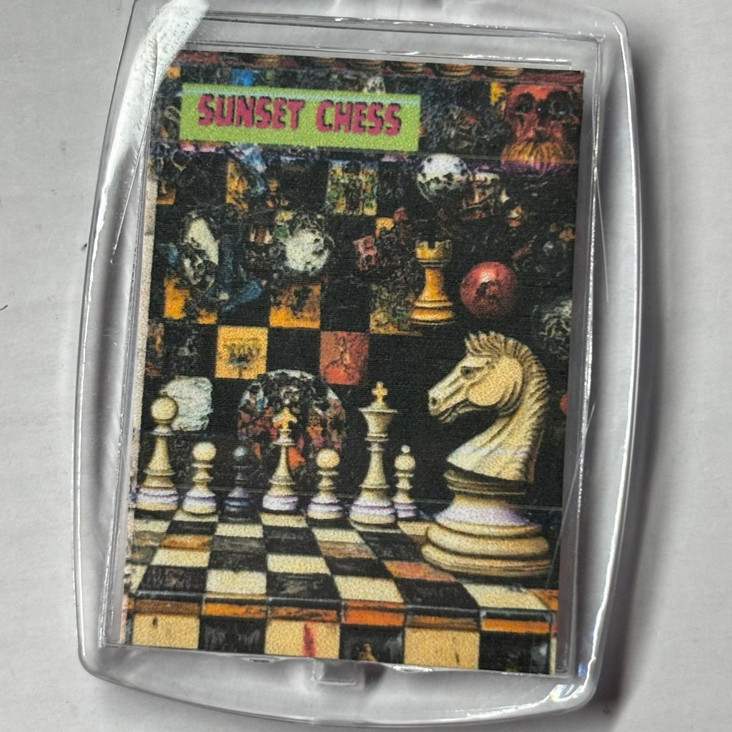 Clean White - Chess  Photo Keychain