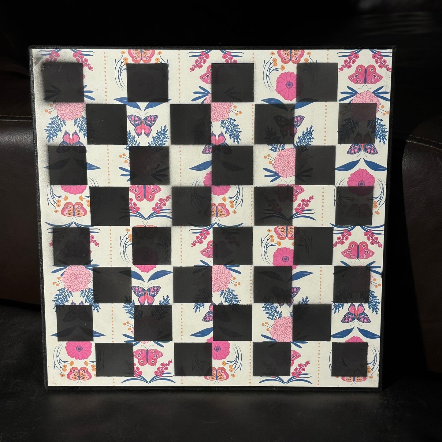 Pink & White - Scrapbook Chess Board
