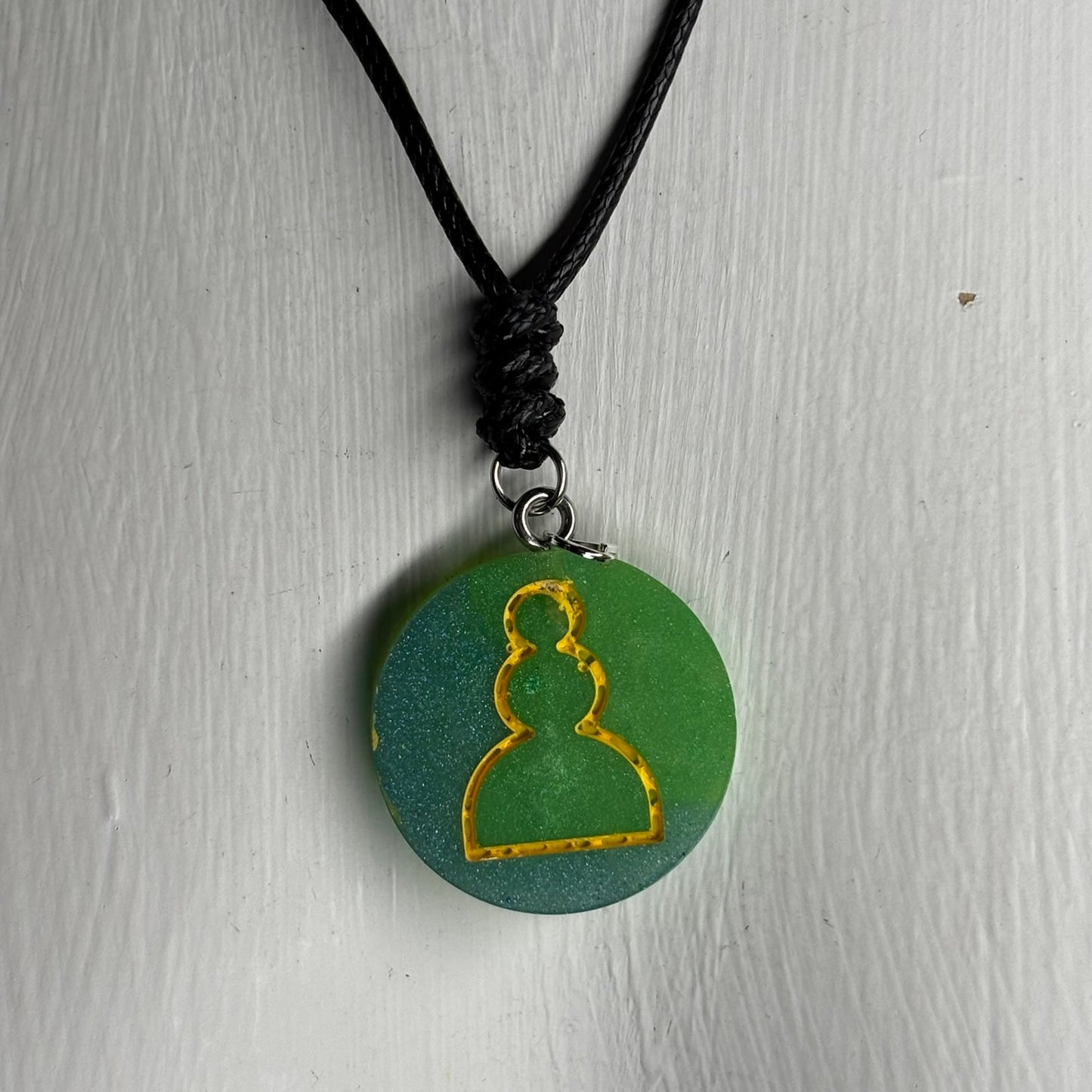 Green Pawn - Handmade Resin Chess Necklace