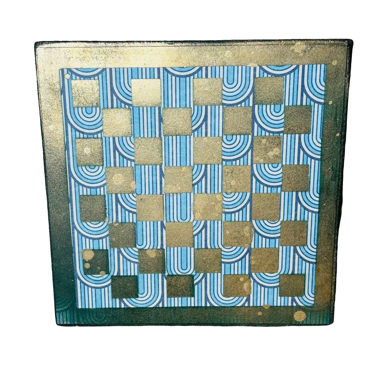 Golden Aqua - Scrapbook Chess Board