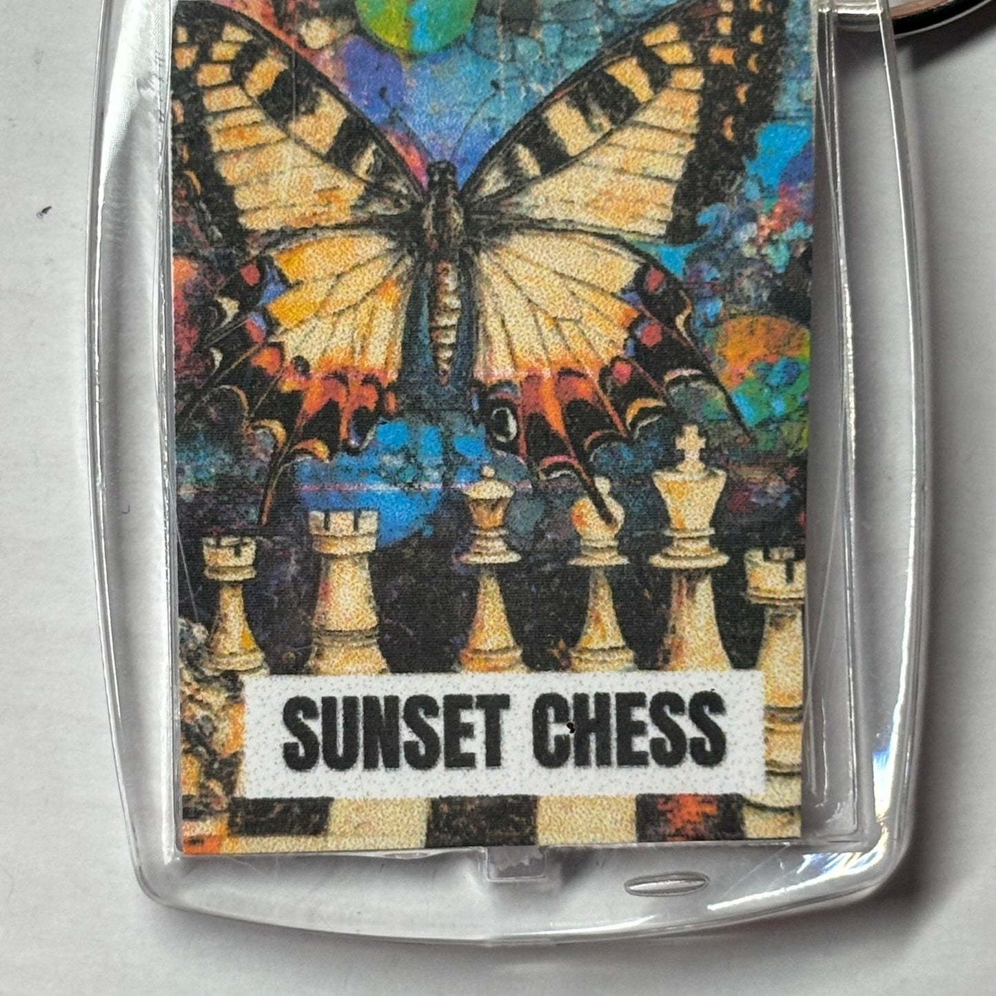 Butterfly - Chess  Photo Keychain