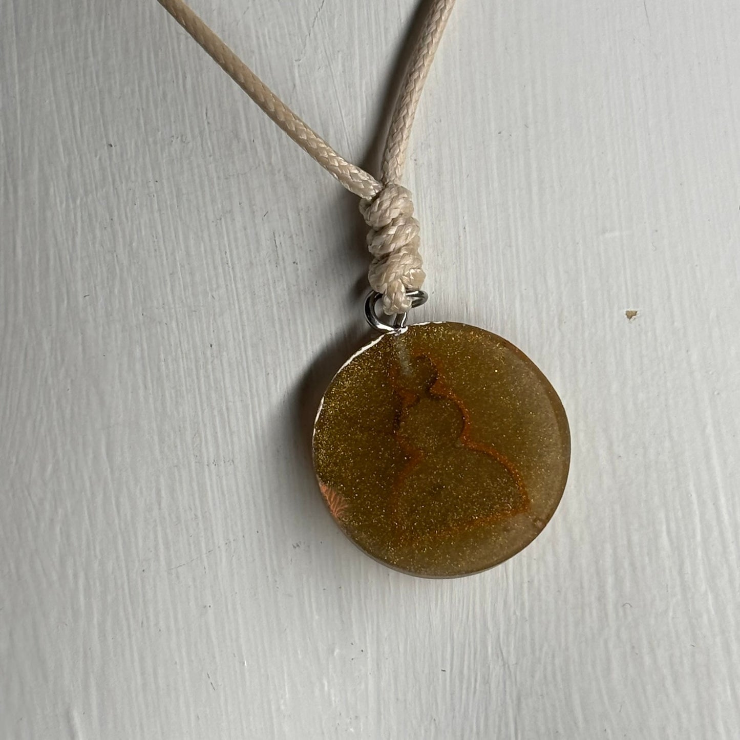 Yellow Cream Pawn - Handmade Resin Chess Necklace