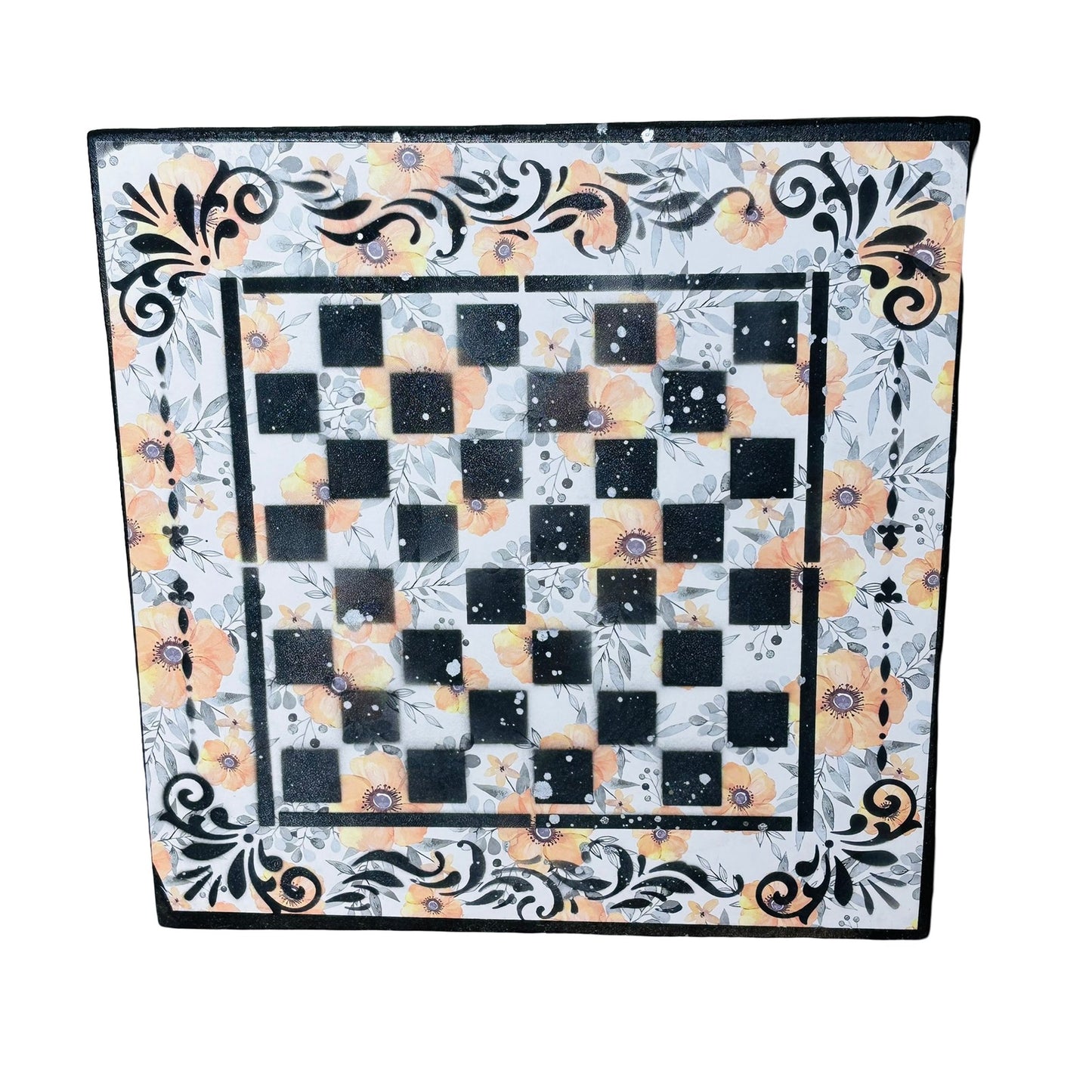Yellow Flowered Simplicity - Scrapbook Chess Board