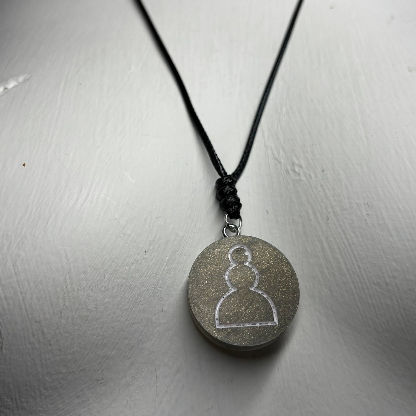 Smooth Dark Green Pawn - Handmade Resin Chess Necklace