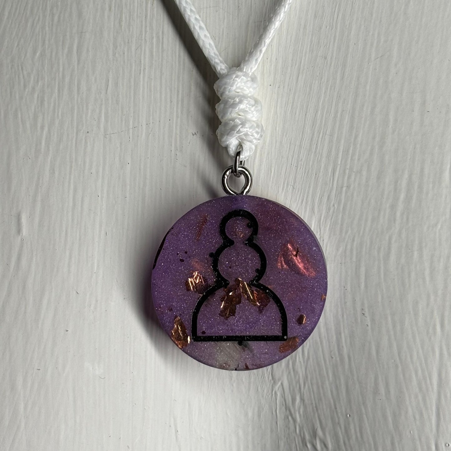 Iced Purple Pawn - Handmade Resin Chess Necklace