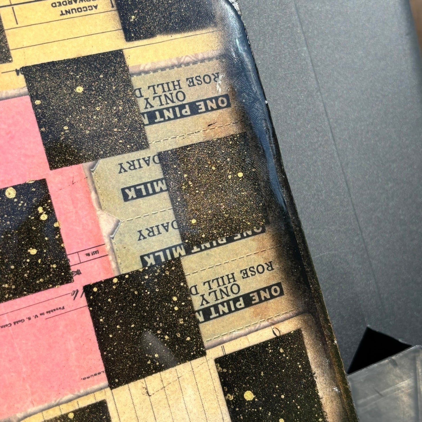 Vintage Collage - Resin Coated Chess Board