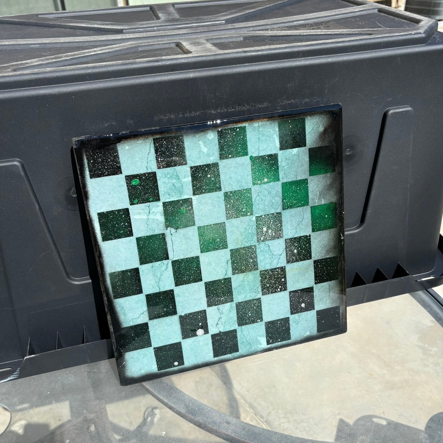 Green Leaf - Resin Coated Chess Board