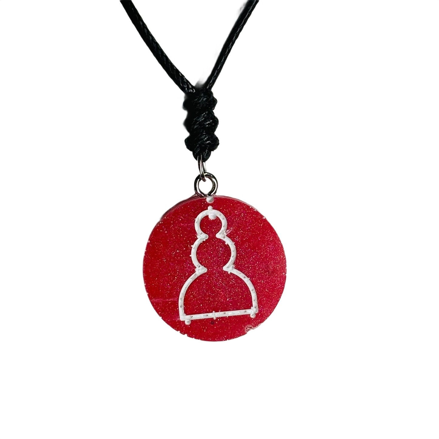 Red Cherry Pawn - Handmade Resin Chess Necklace