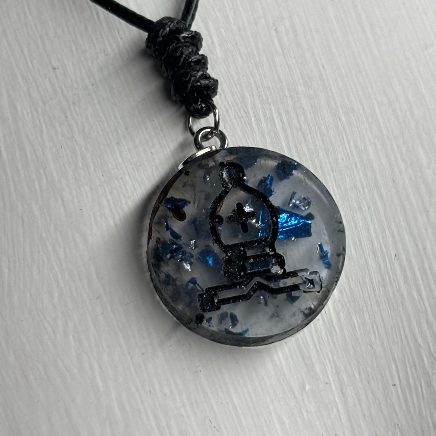 Transparent Bishop - Handmade Resin Chess Necklace