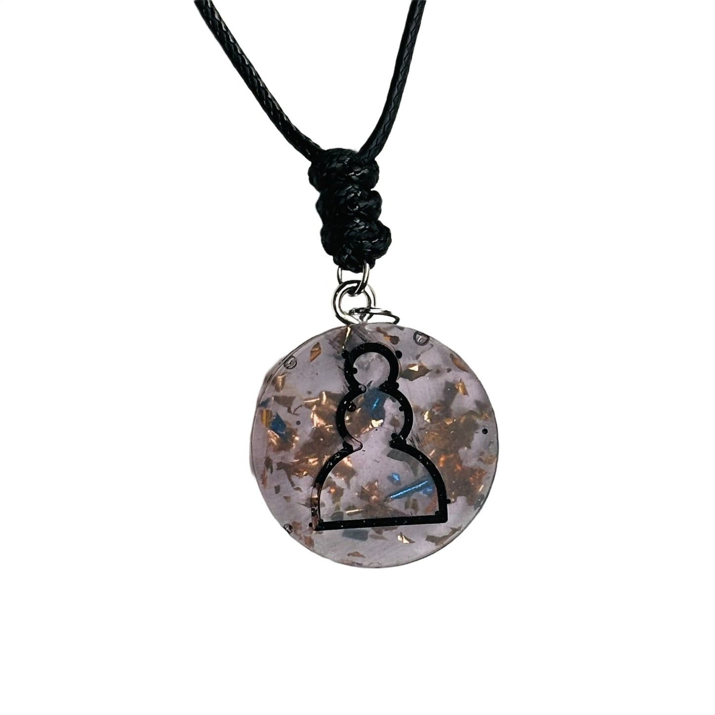 Violet Purple Pawn - Handmade Resin Chess Necklace